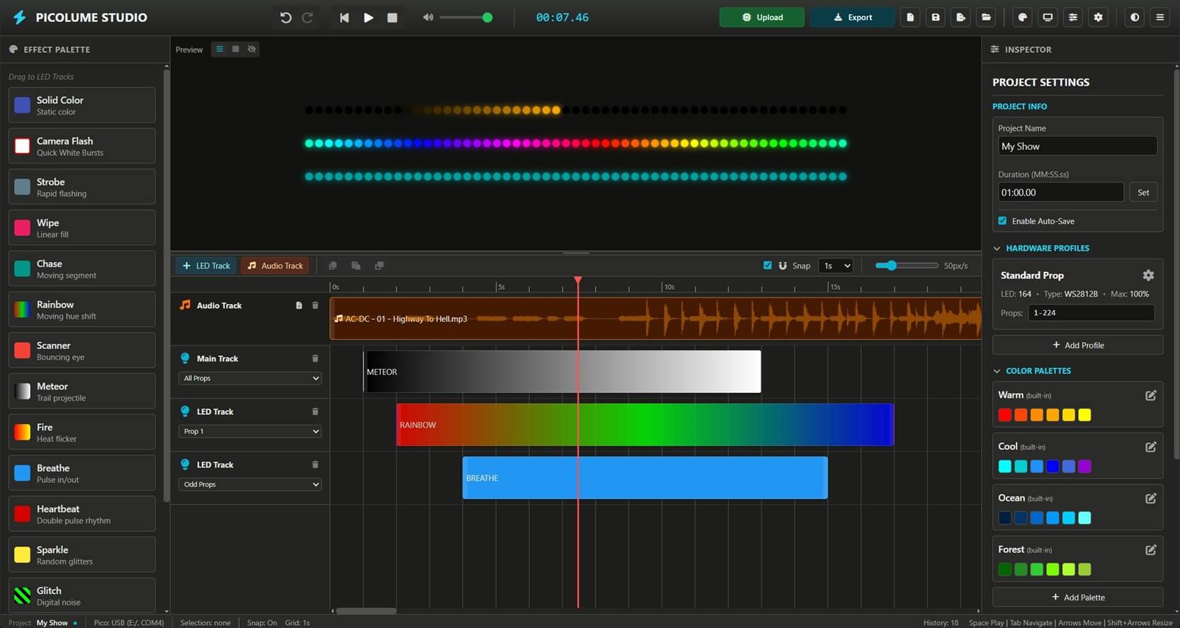 PicoLume Studio Interface